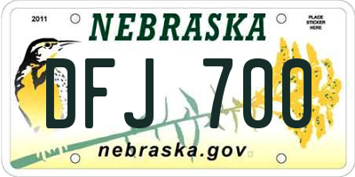 NE license plate DFJ700