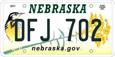 NE license plate DFJ702