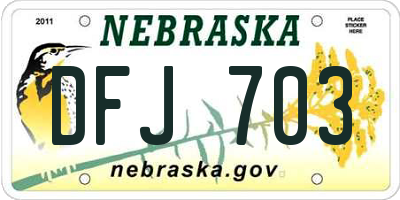 NE license plate DFJ703
