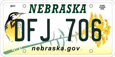 NE license plate DFJ706