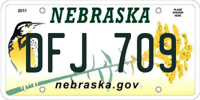 NE license plate DFJ709