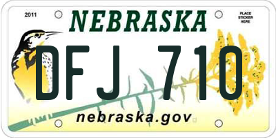 NE license plate DFJ710
