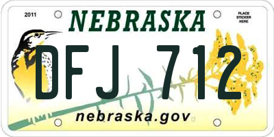 NE license plate DFJ712
