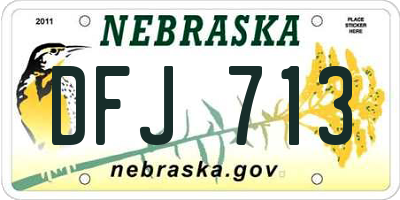 NE license plate DFJ713