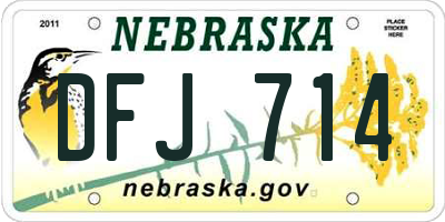 NE license plate DFJ714