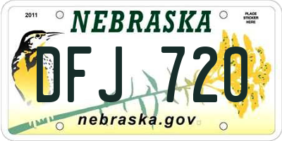 NE license plate DFJ720