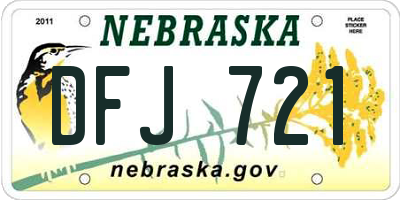 NE license plate DFJ721