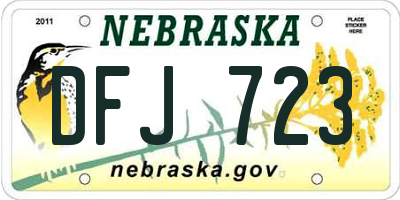 NE license plate DFJ723
