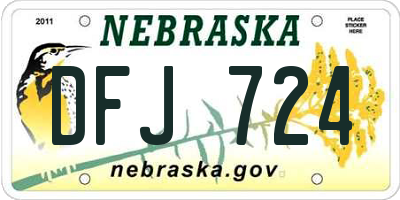 NE license plate DFJ724