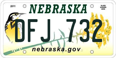NE license plate DFJ732