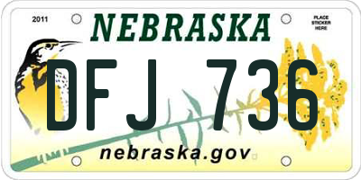 NE license plate DFJ736