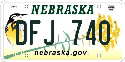 NE license plate DFJ740