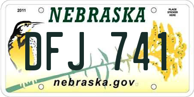 NE license plate DFJ741