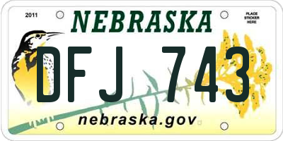 NE license plate DFJ743