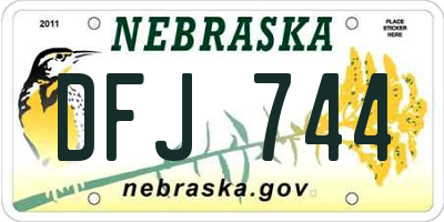 NE license plate DFJ744