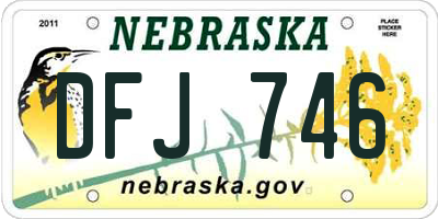 NE license plate DFJ746