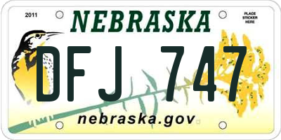 NE license plate DFJ747
