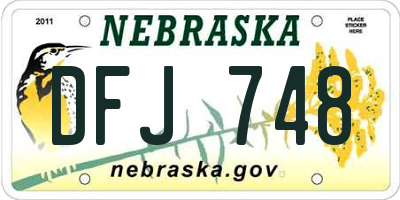 NE license plate DFJ748