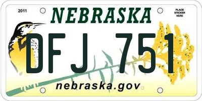 NE license plate DFJ751