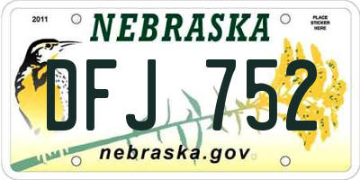 NE license plate DFJ752