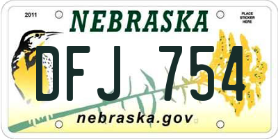 NE license plate DFJ754