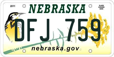 NE license plate DFJ759