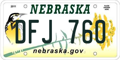 NE license plate DFJ760