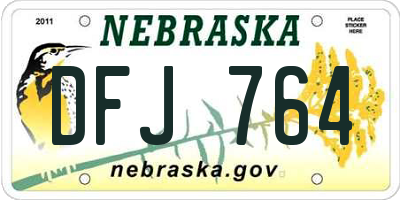 NE license plate DFJ764