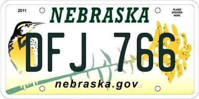 NE license plate DFJ766