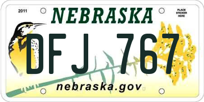 NE license plate DFJ767