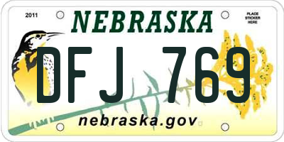 NE license plate DFJ769