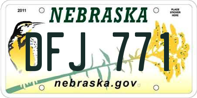 NE license plate DFJ771