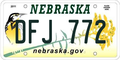 NE license plate DFJ772