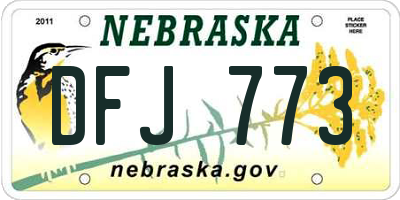 NE license plate DFJ773