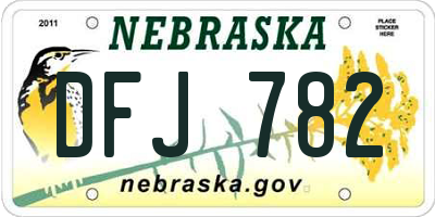 NE license plate DFJ782