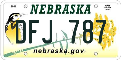 NE license plate DFJ787