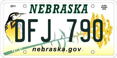 NE license plate DFJ790