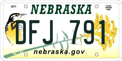 NE license plate DFJ791