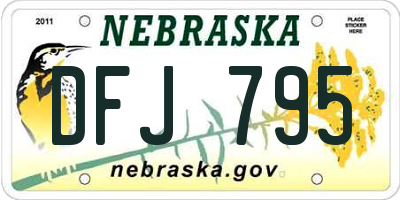 NE license plate DFJ795