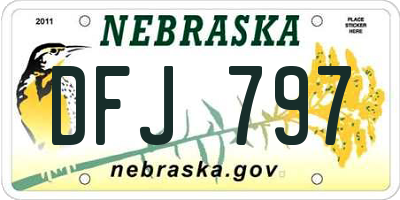 NE license plate DFJ797