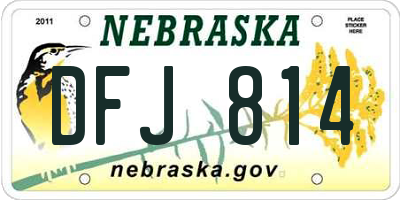 NE license plate DFJ814