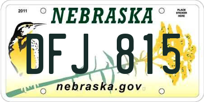 NE license plate DFJ815