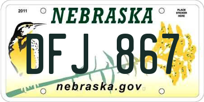 NE license plate DFJ867