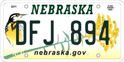 NE license plate DFJ894
