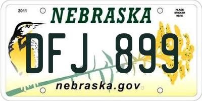 NE license plate DFJ899