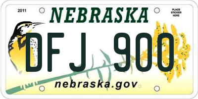 NE license plate DFJ900