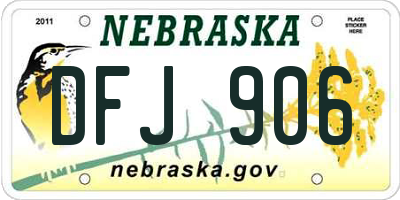 NE license plate DFJ906