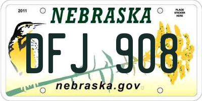 NE license plate DFJ908