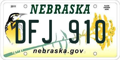 NE license plate DFJ910