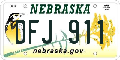 NE license plate DFJ911
